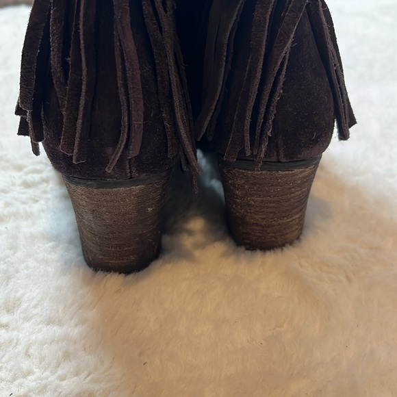 Fringe Suede Ankle Boots - Brown - Picture 3 of 5
